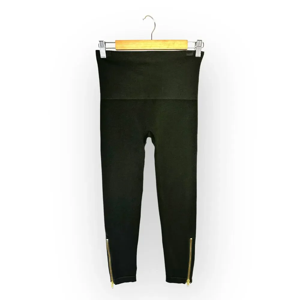 Spanx Women's Look At Me Now Seamless Side Zip Leggings M Olive Green Zip Leg - Picture 8 of 8
